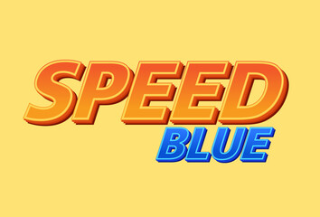 orange and blue speed text effect