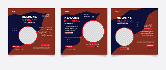 Fototapeta premium Live streaming business workshop social media post instagram template