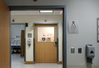 Inside of an ophthalmology clinic.