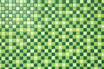 Pattern of Green mosaic tiles on the wall  texture background