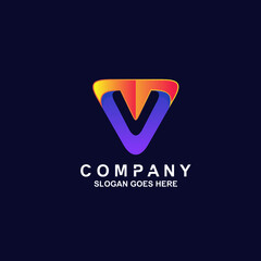 Letter v modern logo design