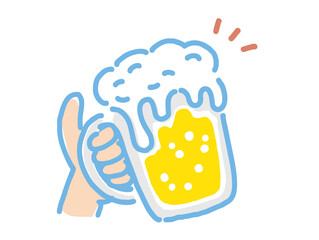 ビール　ジョッキ　乾杯