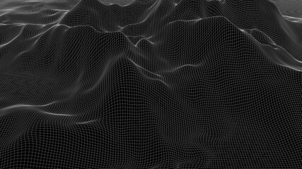 Diseño minimalista de montañas con líneas. Ilustración 3d de patrones. Diseño abstracto colorido.