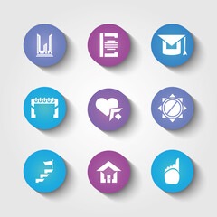 Fototapeta premium Modern set of business icons over gradient background
