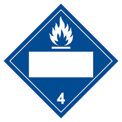 Class 4 Blank Dangerous When Wet Symbol Sign, Vector Illustration, Isolate On White Background, Label .EPS10