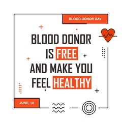 Blood donor banner illustration. Easy to edit with vector file. Can use for your creative content. Especially about blood donor day campaign in this june.