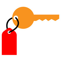 hotel key icon on white background. flat style. room key sign. hotel room key symbol.