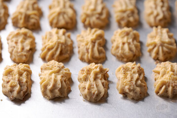 semprit cake cookies. islamic cookies biscuit for eid mubarak tradition