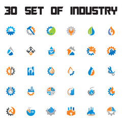 set of factory vector , set of industry logo