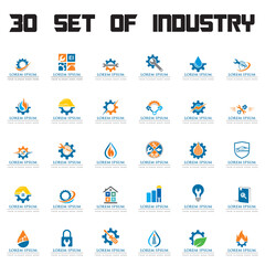 set of factory vector , set of industry logo