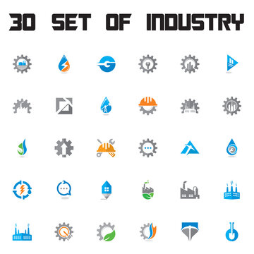 set of factory vector , set of industry logo