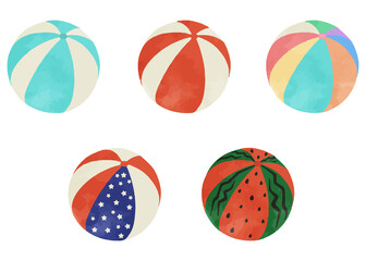 Set of Summer Beach Balls