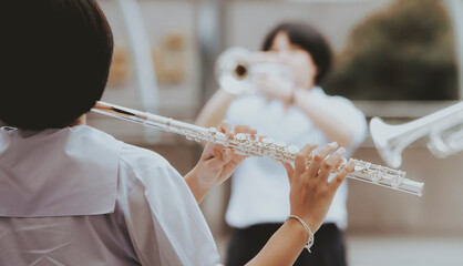 many children playing musical instruments