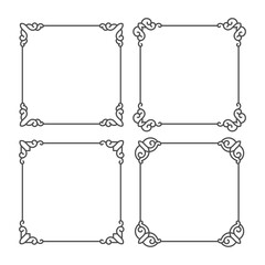 Ornamental decorative page frame. Vector Line style border template. - Vector.