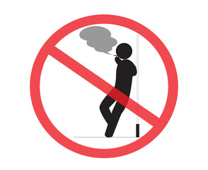 No Smoking area prohibiting or prevention signs, Not Allowed warning symbol Sign, vector illustration.