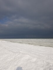 snow on the beach