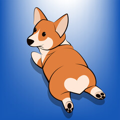 Cute Cartoon Vector Illustration of a corgi dog