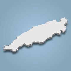 Obraz premium 3d isometric map of Tobago is an island in Trinidad and Tobago