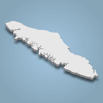 3d isometric map of Vancouver Island is an island in Canada