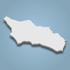 Fototapeta premium 3d isometric map of Zhoushan is an island in China