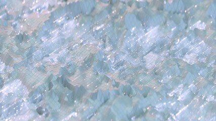 Abstract polygonal white shape 3D render