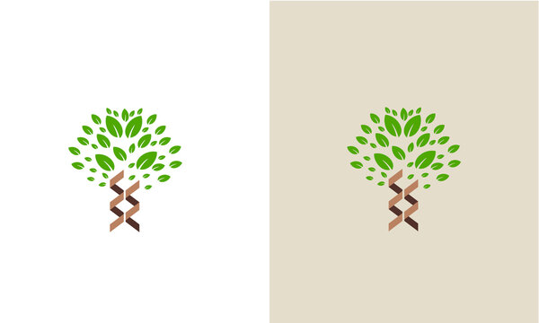 Tree DNA logo vector template