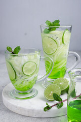 Es Kuwut. Traditional Balinese fruit cocktail of honeydew, coconut, basil seeds and lime