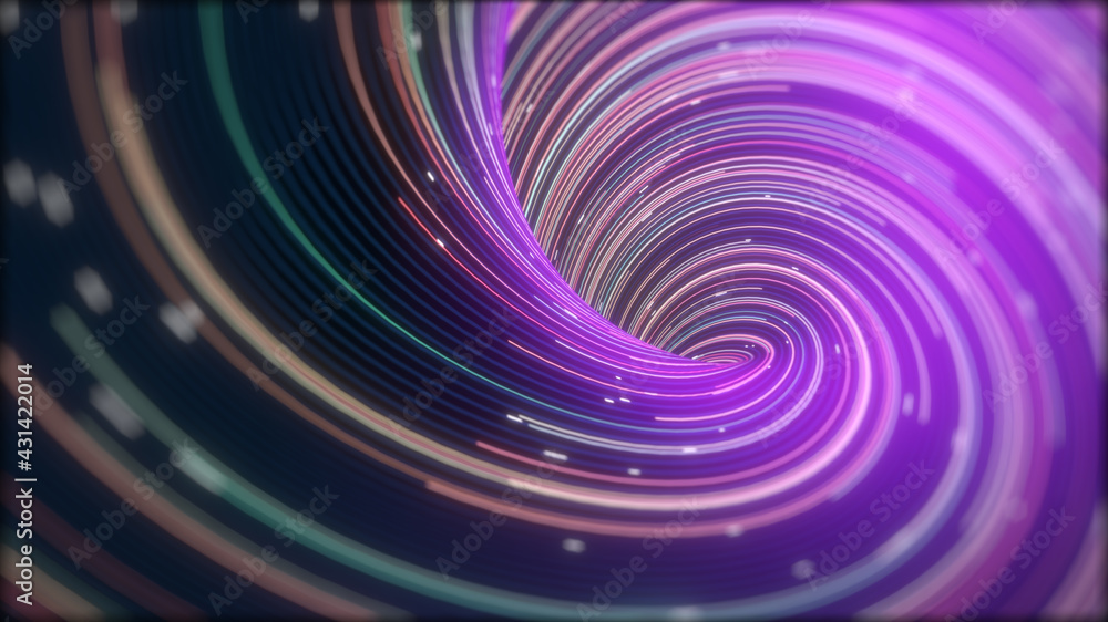 Poster speed of digital lights, neon glowing rays. futuristic technology abstract background with lines for