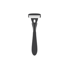 Black minimalist style symbol of safety razor vector illustration isolated.
