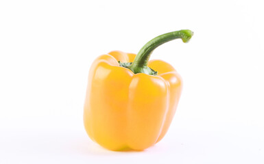 Yellow bell pepper on white background
