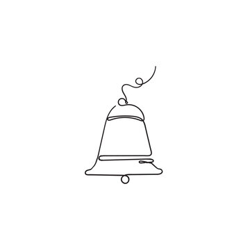 recommend clip art: hand drawn doodle bell illustration vector isolated in continuous line art style