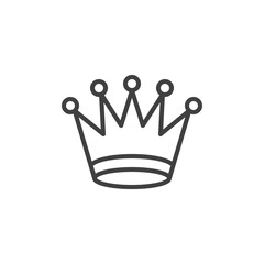 Queen chess crown line icon