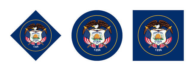 icon set of utah flag. vector background. vector illustration isolated on white background