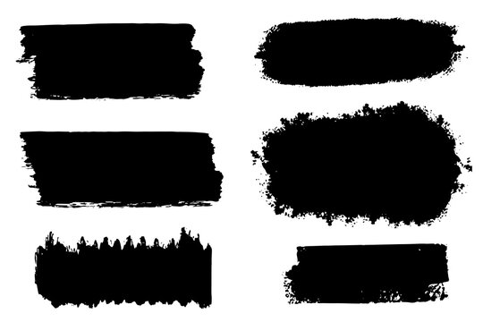 Collection of vector brush hand drawn graphic element. Set of vector brush strokes isolated on white background. vector