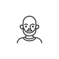 Bald man avatar line icon