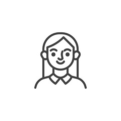 Young woman avatar line icon