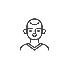 Young man avatar line icon