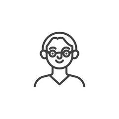 Woman with glasses line icon