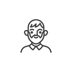Hipster man avatar line icon