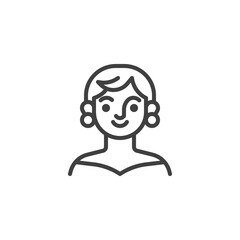 Young woman person line icon