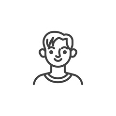 Young man hairstyle line icon