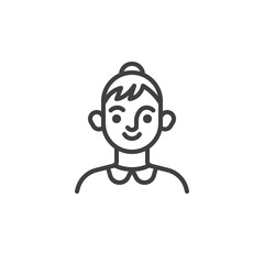 Teacher woman avatar line icon
