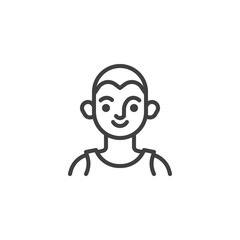 Young boy avatar line icon
