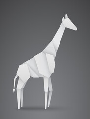 vector origami paper giraffe
