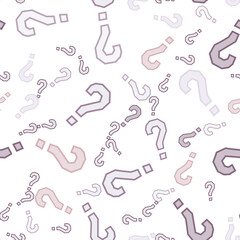Quiz seamless pattern. Question marks, doubt, faq