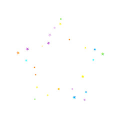 Rainbow Festive Confetti. Carnival Star Falling.