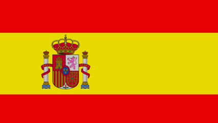 The flag of Spain, one of the countries in Europe, is red and yellow