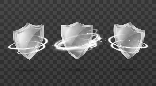 Collection signs of glass transparent guard shield for security and protection