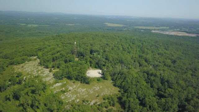 Aerial shot from drone of Knob Lick Tower