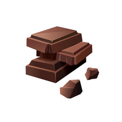 Slices of milk and dark chocolate.